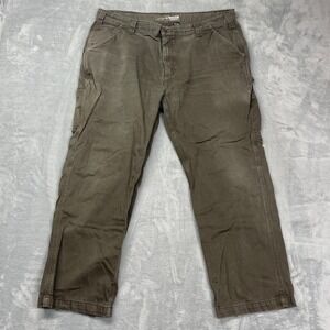 Carhartt Carpenter Pants Mens 40x30 Brown Denim Workwear Mid-Rise Relaxed Fit